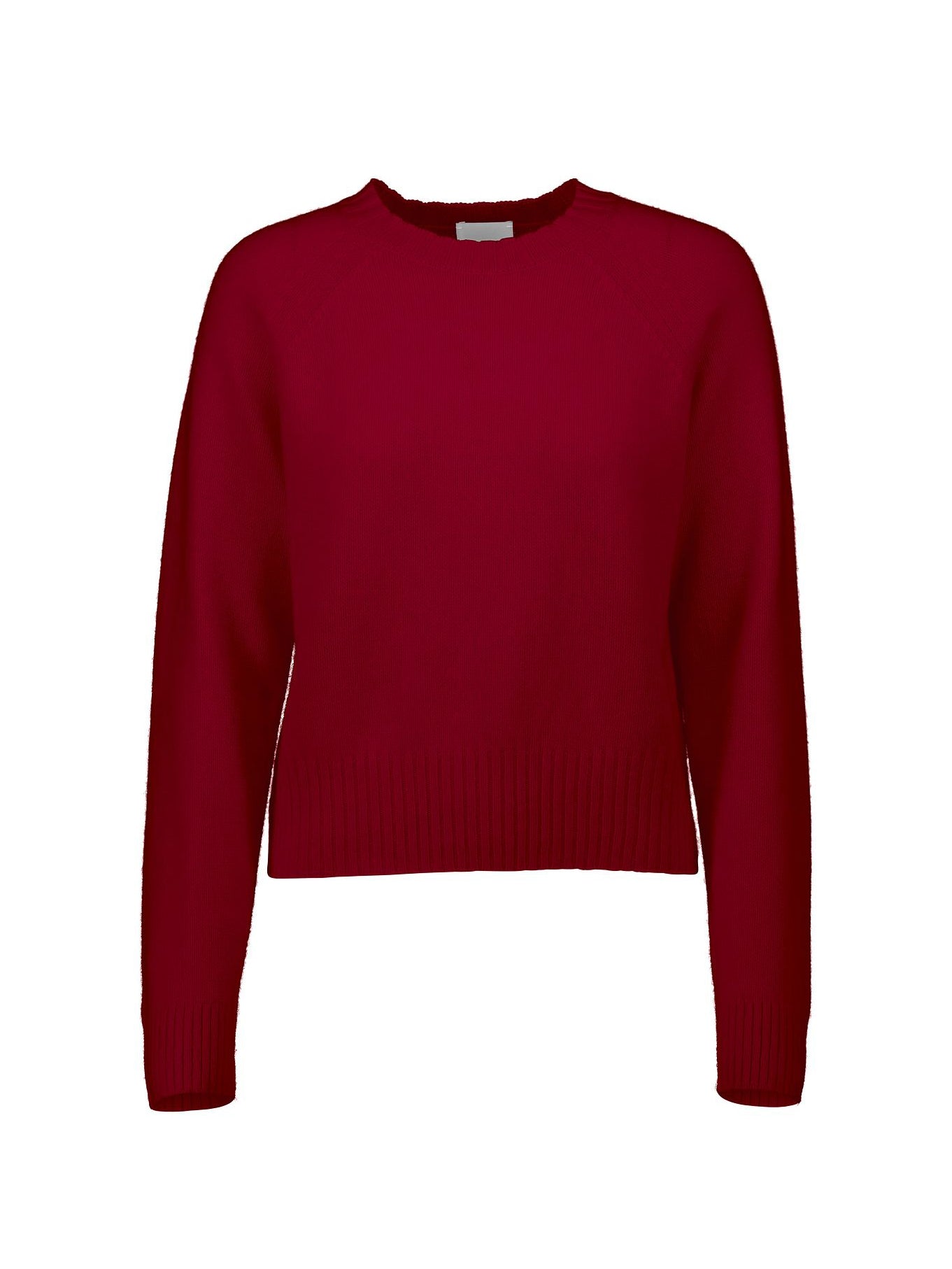 Round neck cashmere sweater, red