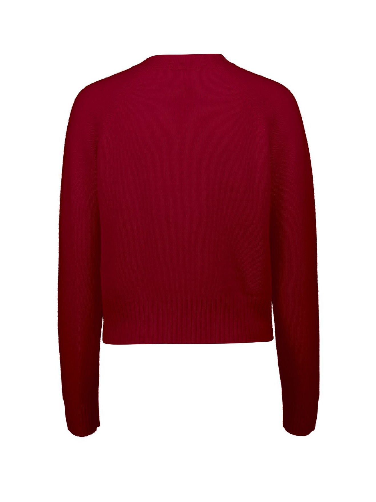 Round neck cashmere sweater, red