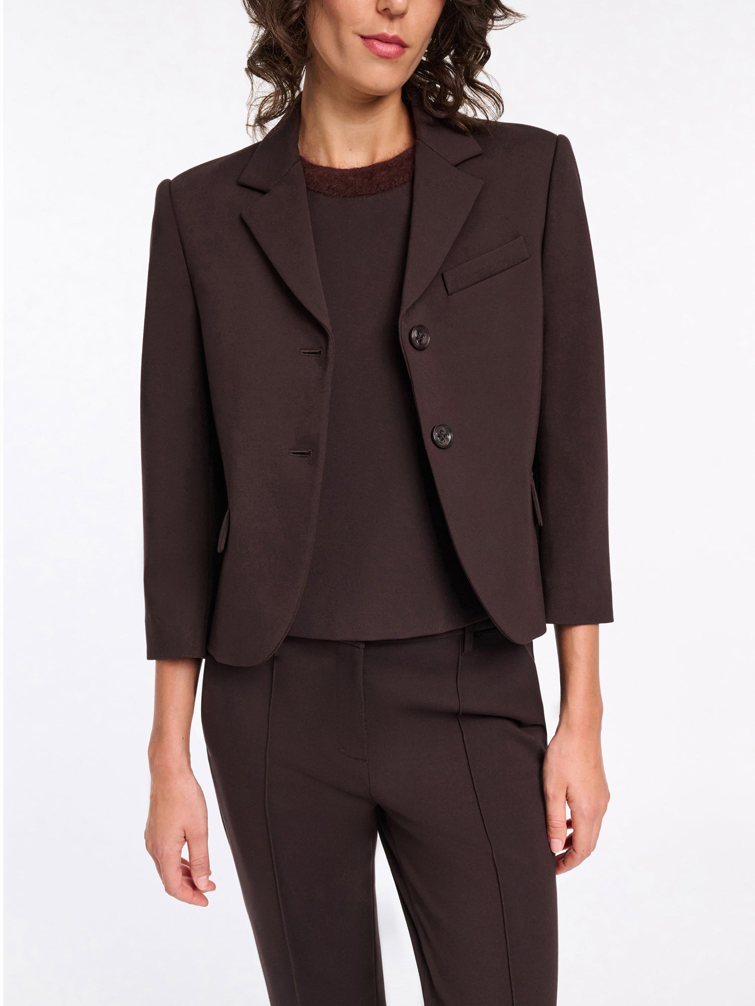 Emotional essence cropped blazer, dark chocolate