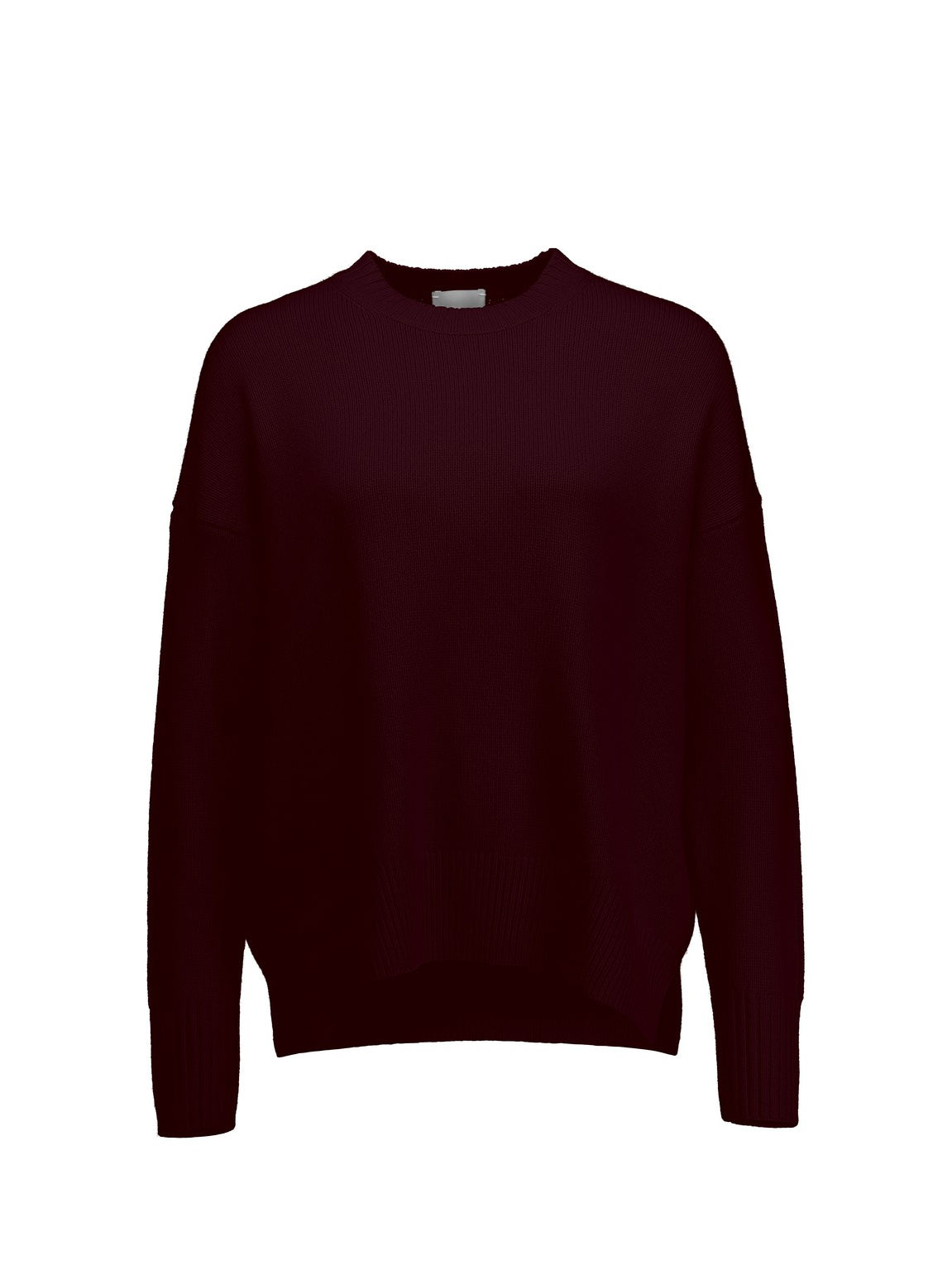 Cashmere round neck sweater, Burgundy