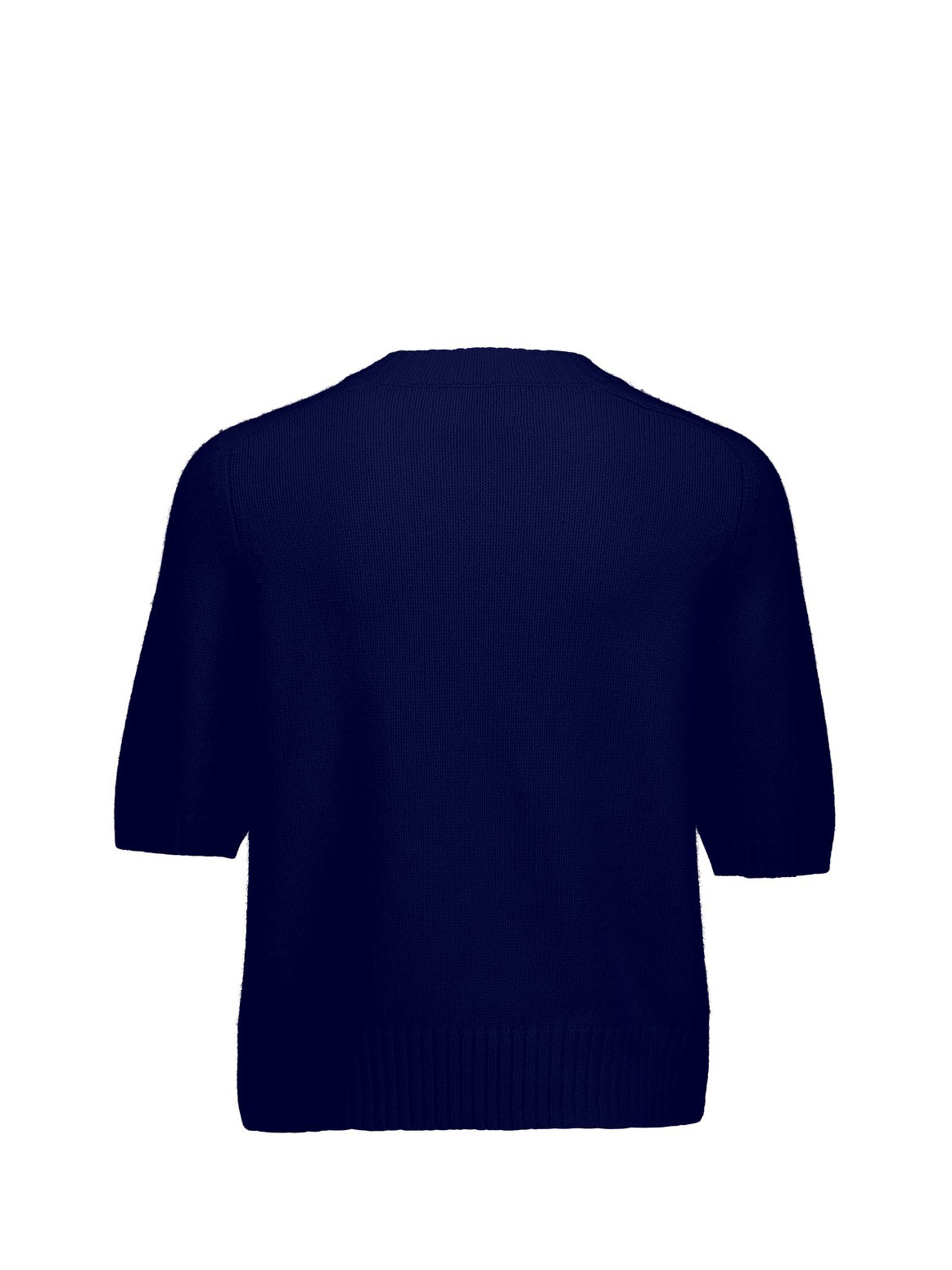 Cashmere short sleeve round neck sweater, electric blue