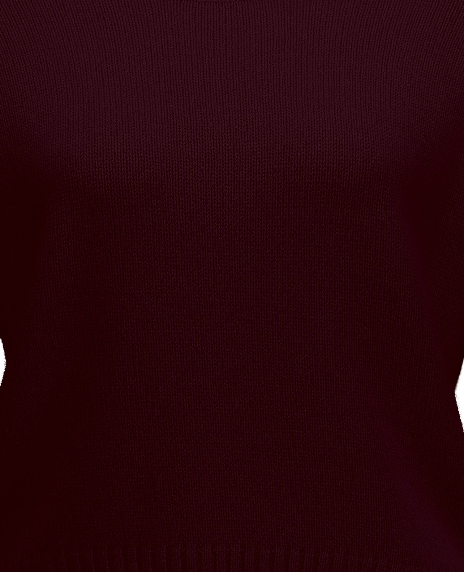 Cashmere short sleeve round neck sweater, Burgundy
