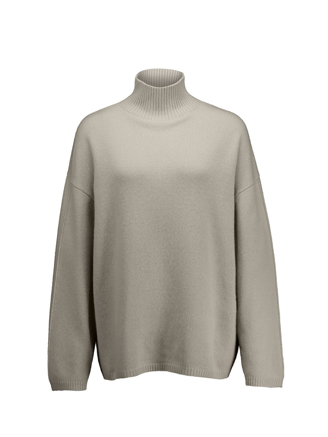 Cashmere mockneck sweater, chalk