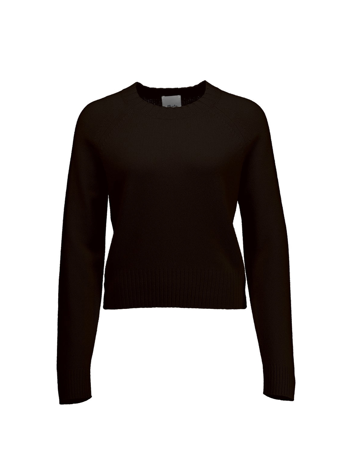 Cashemere cropped round neck sweater, Brown