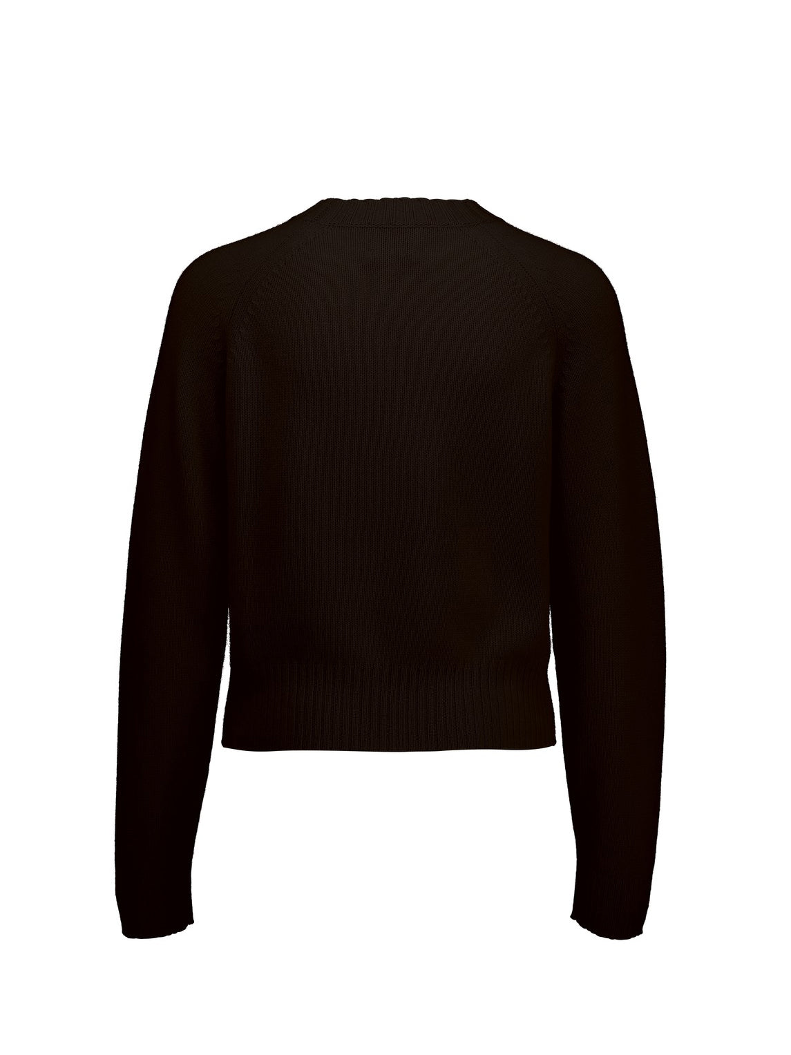 Cashemere cropped round neck sweater, Brown