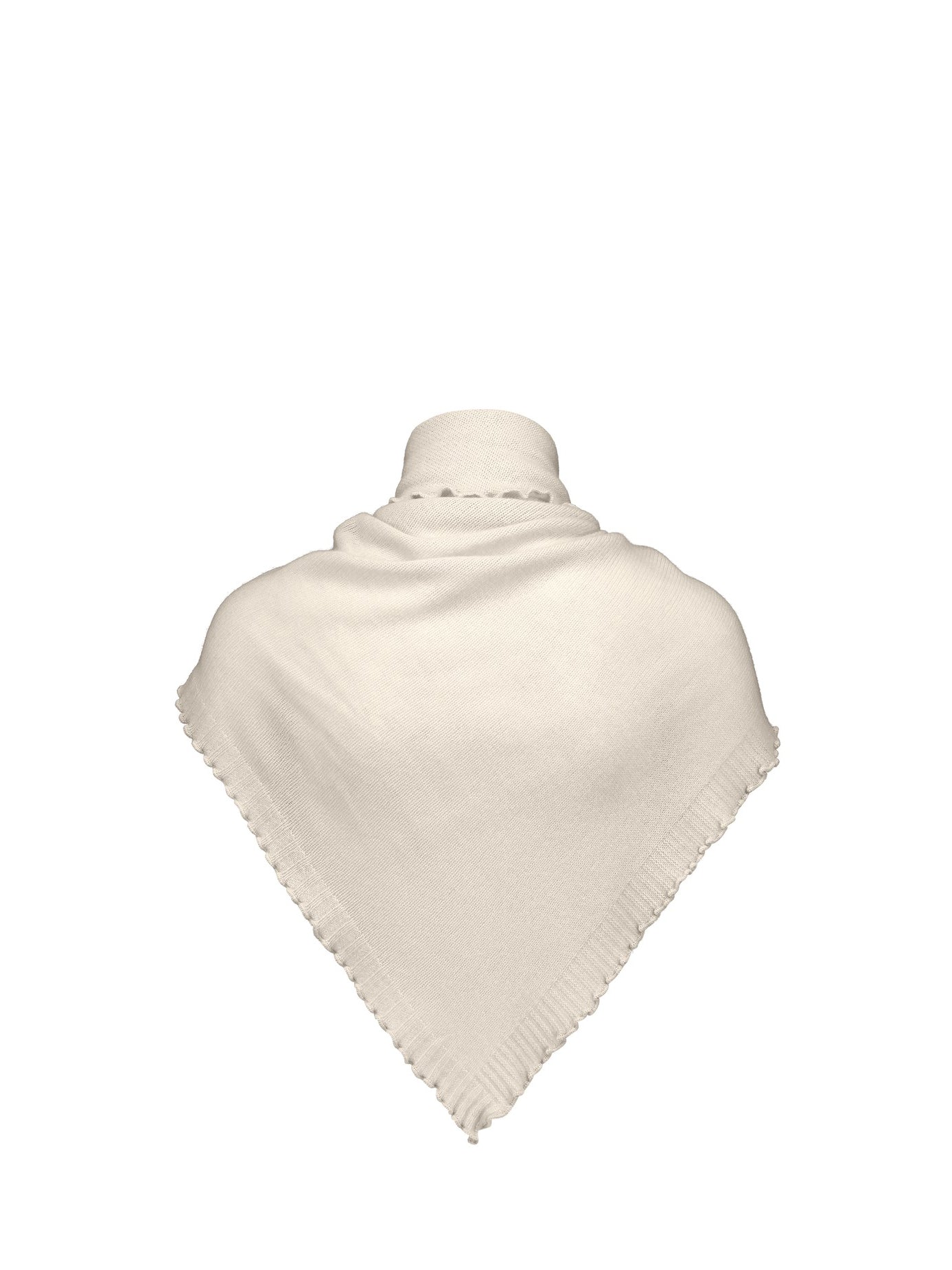 Cream triangular scarf on a white background