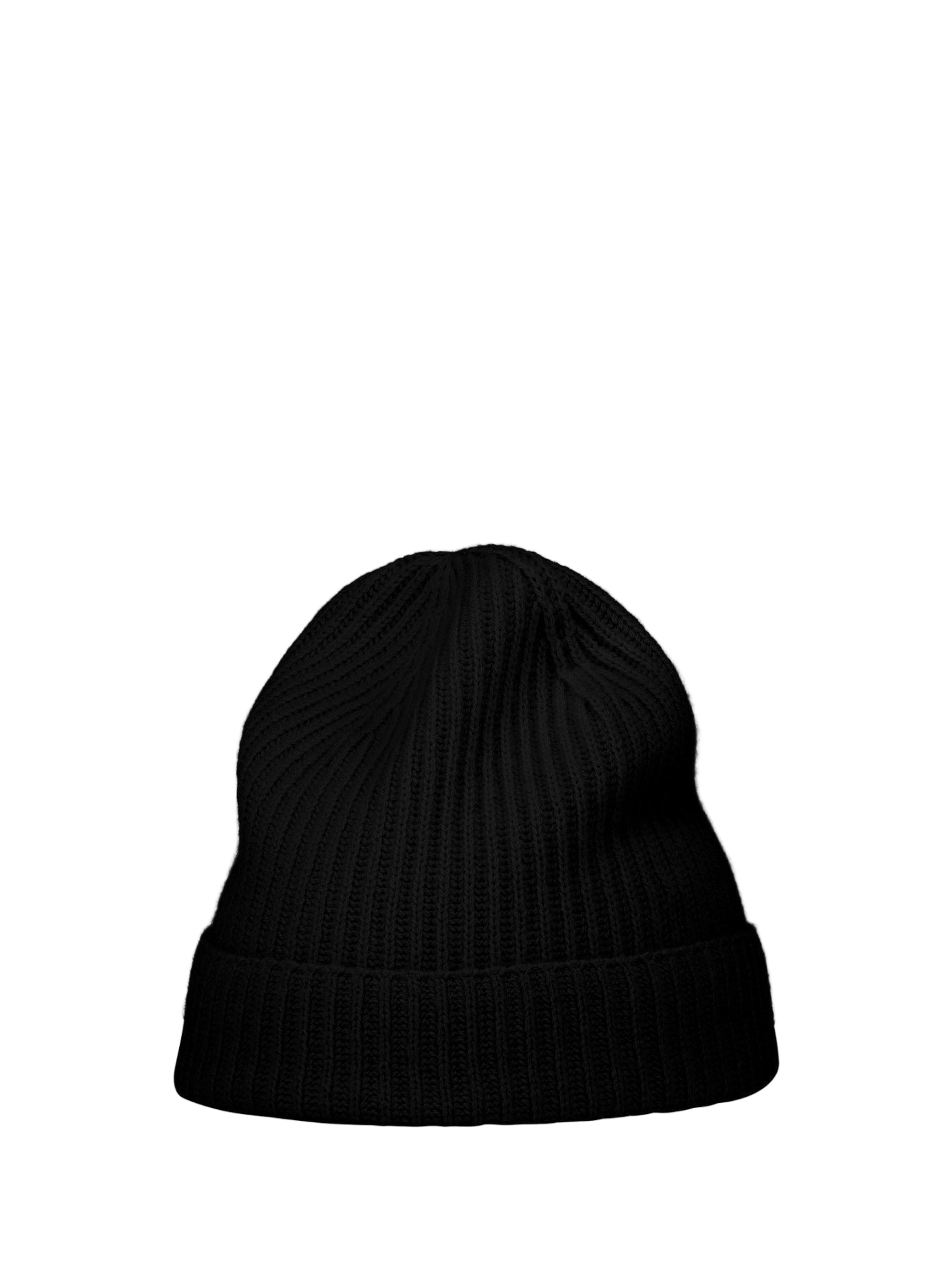 Black beanie on a white background