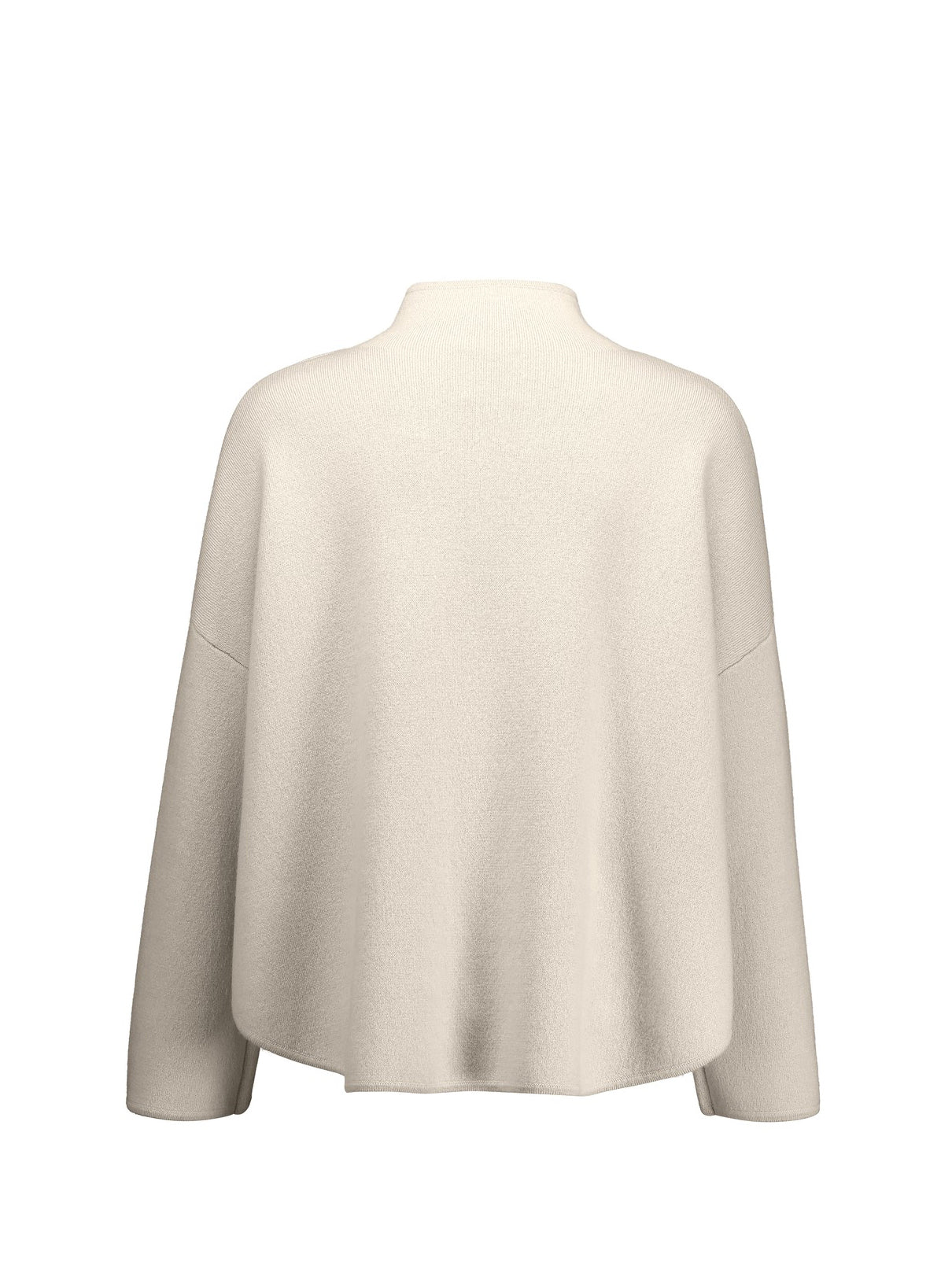 Cashemere-wool mockneck sweater, cream