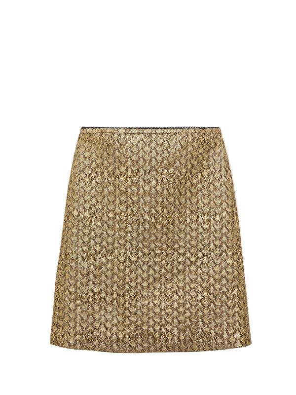 Golden hour knee-lenght skirt, gold