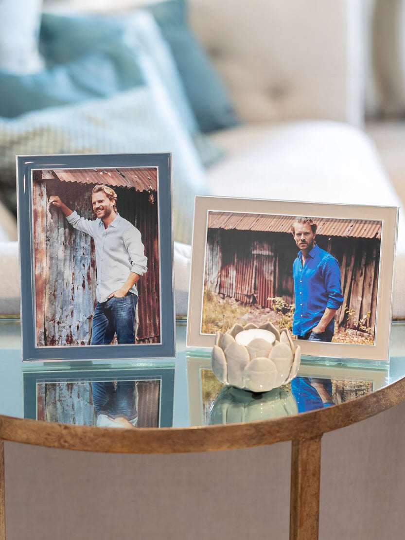 Enamel Picture Frame, cappuccino-silver (13 x 18 cm)