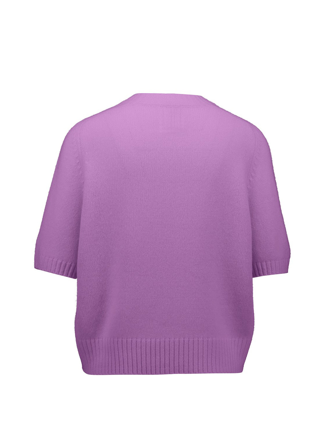 Short sleeve cashmere sweater, light purple