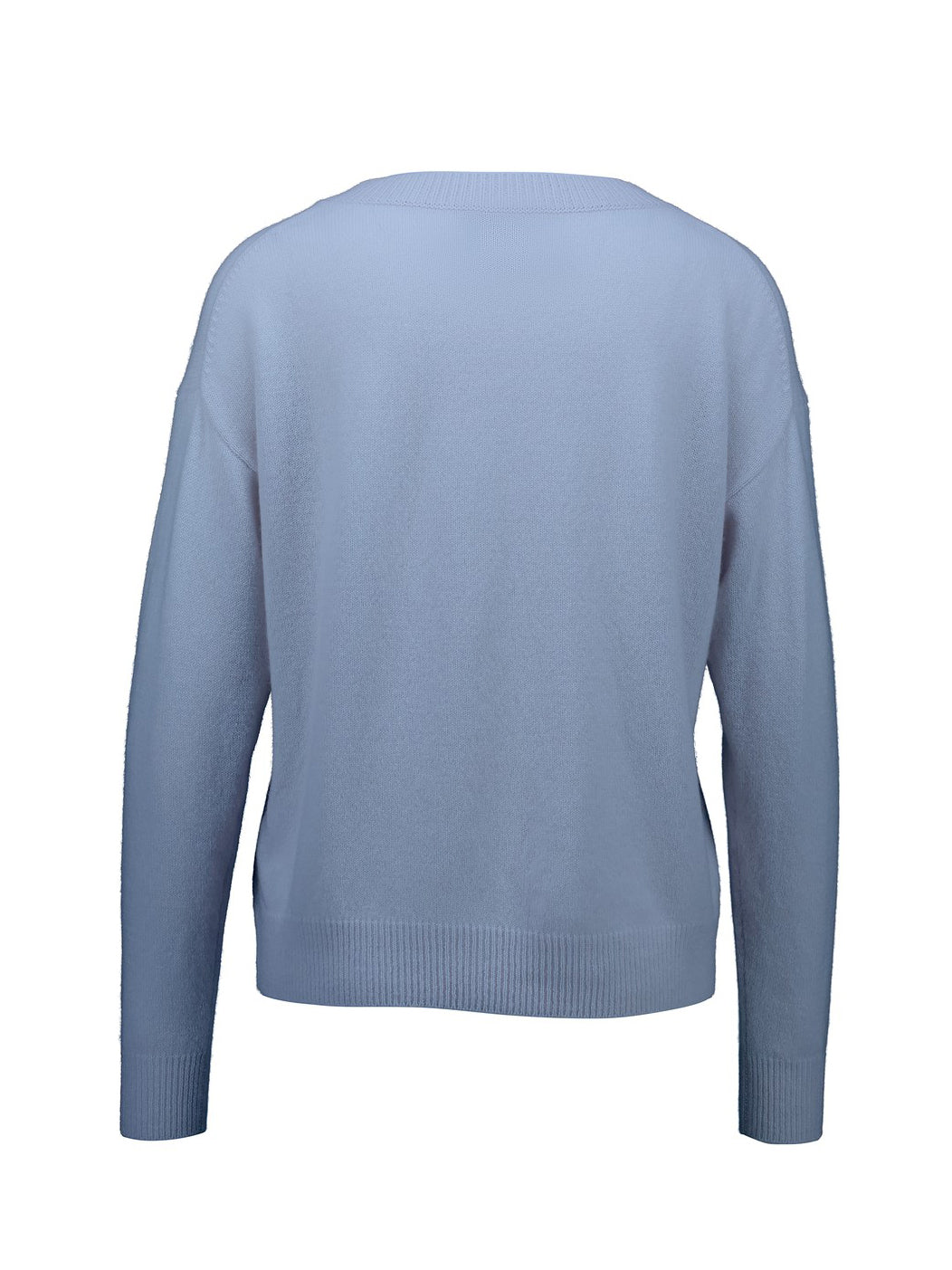 Long-sleeved boatneck cashmere sweater, light blue