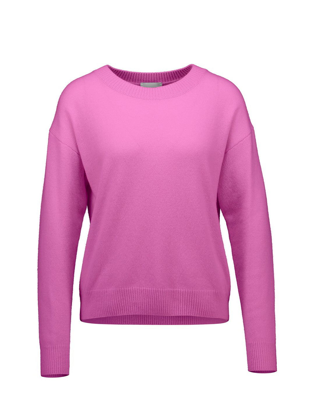 Long-sleeved boatneck cashmere sweater, pink