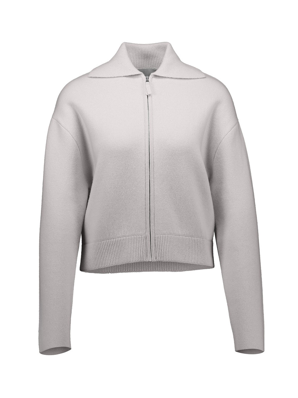 Collar wool-cashmere jacket, chalk