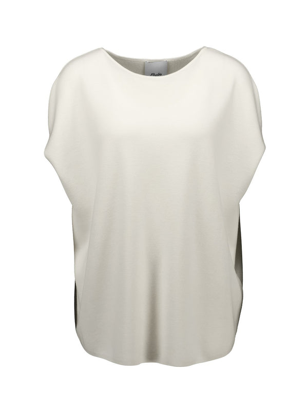 Boatneck wool top, light stone