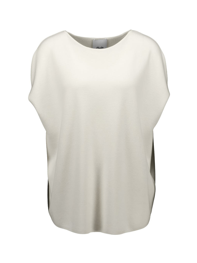 Boatneck wool top, light stone
