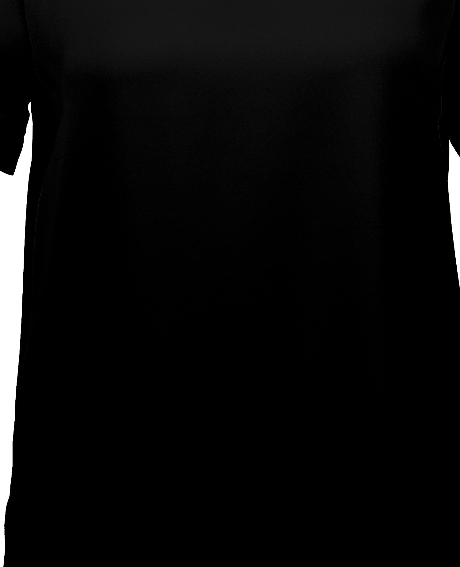 Long short-sleeved silk top, black