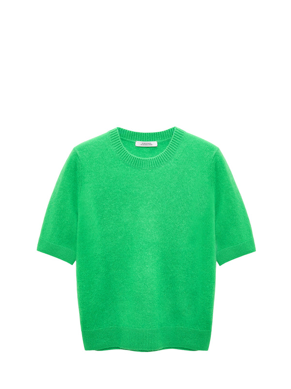 Fluffy statements short sleeve pullover, green