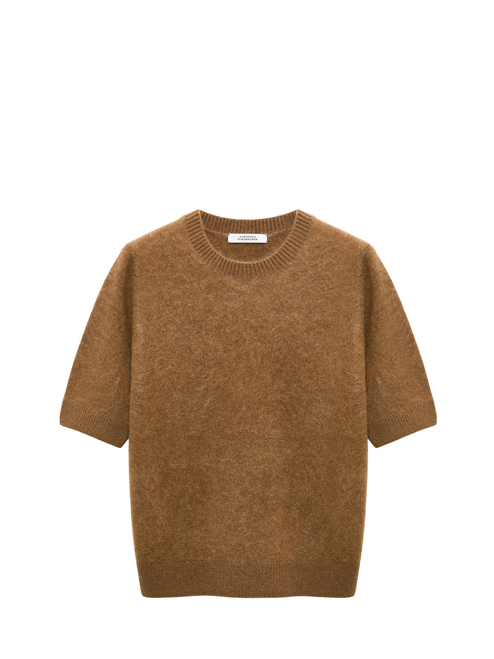 Fluffy statements short sleeve pullover, brown