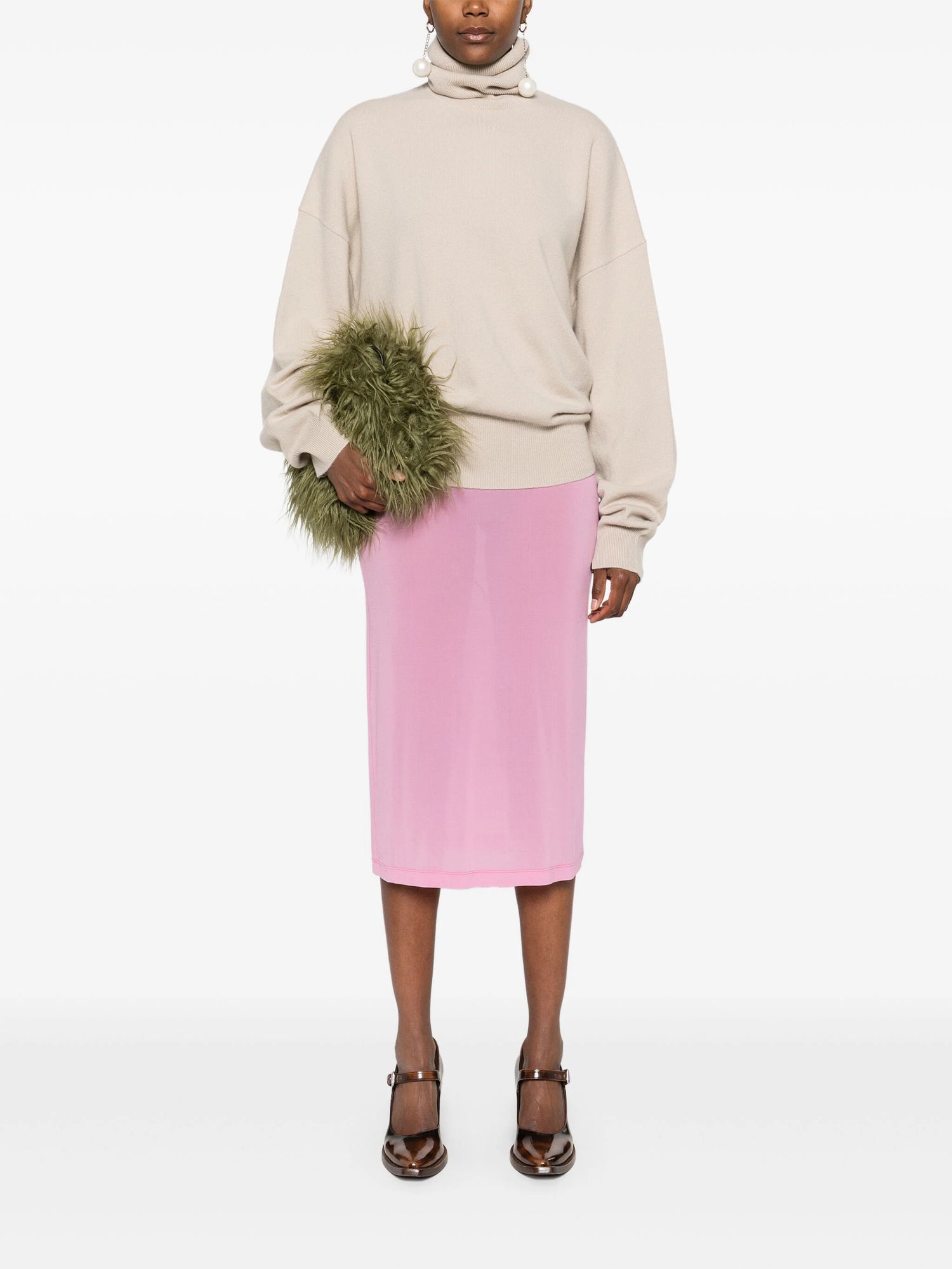 Relaxed turtleneck cashmere sweater n°204 jill, eggshell