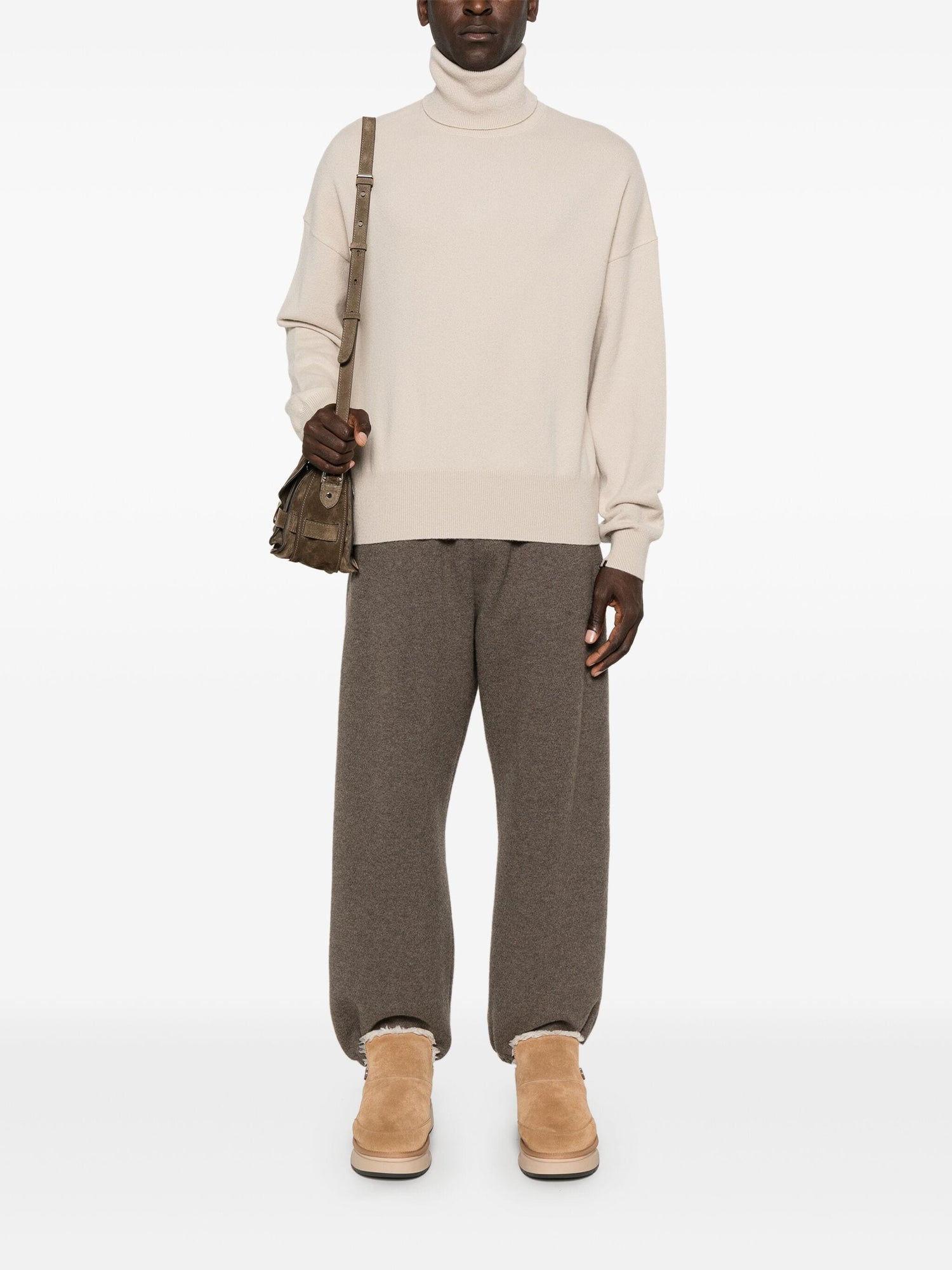 Relaxed turtleneck cashmere sweater n°204 jill, eggshell