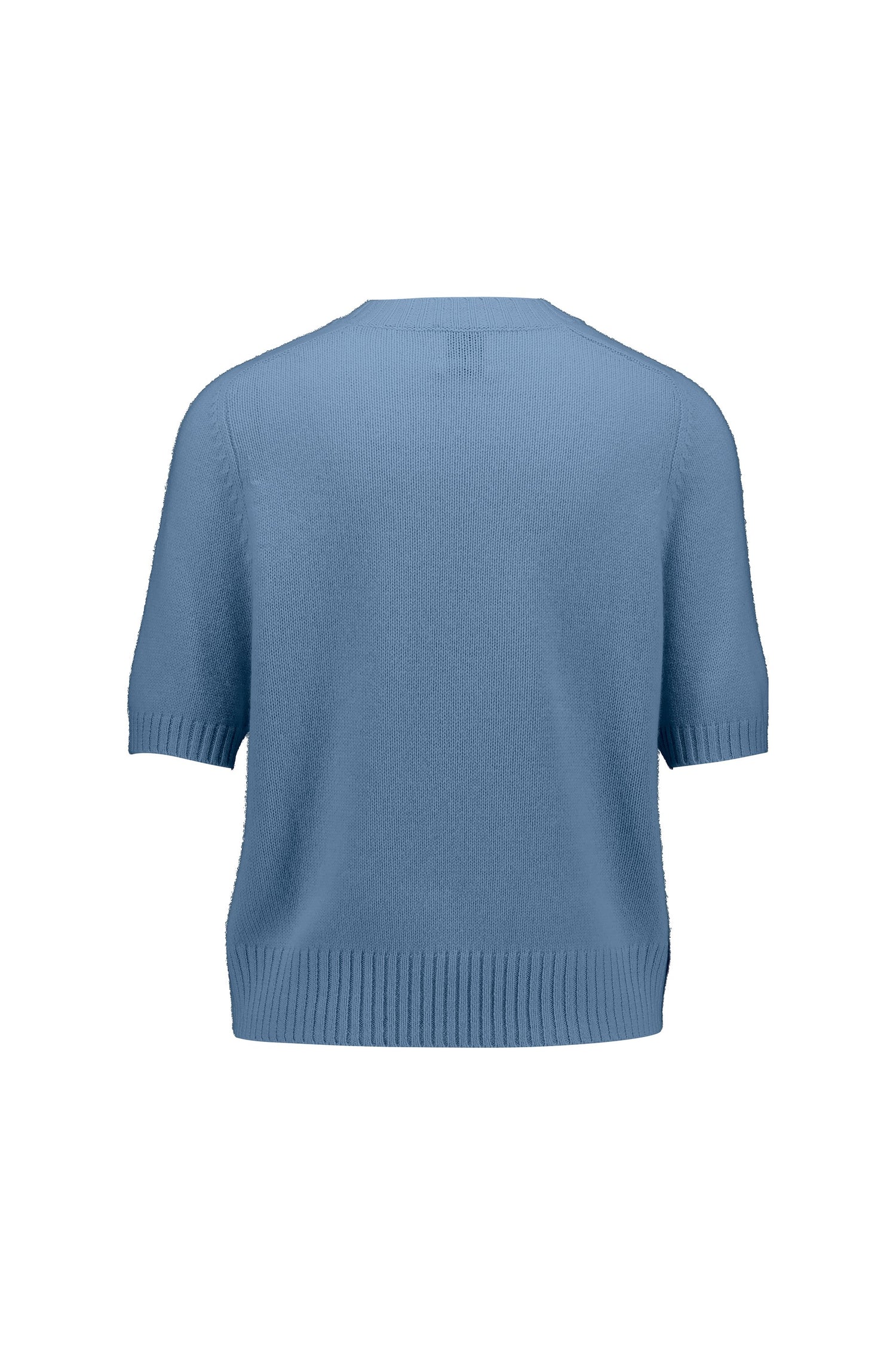 Cashmere short sleeve pullover, light blue