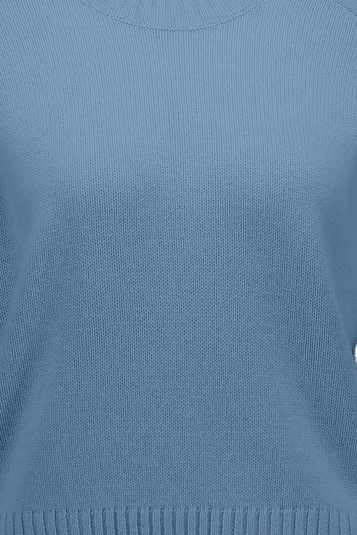 Cashmere short sleeve pullover, light blue