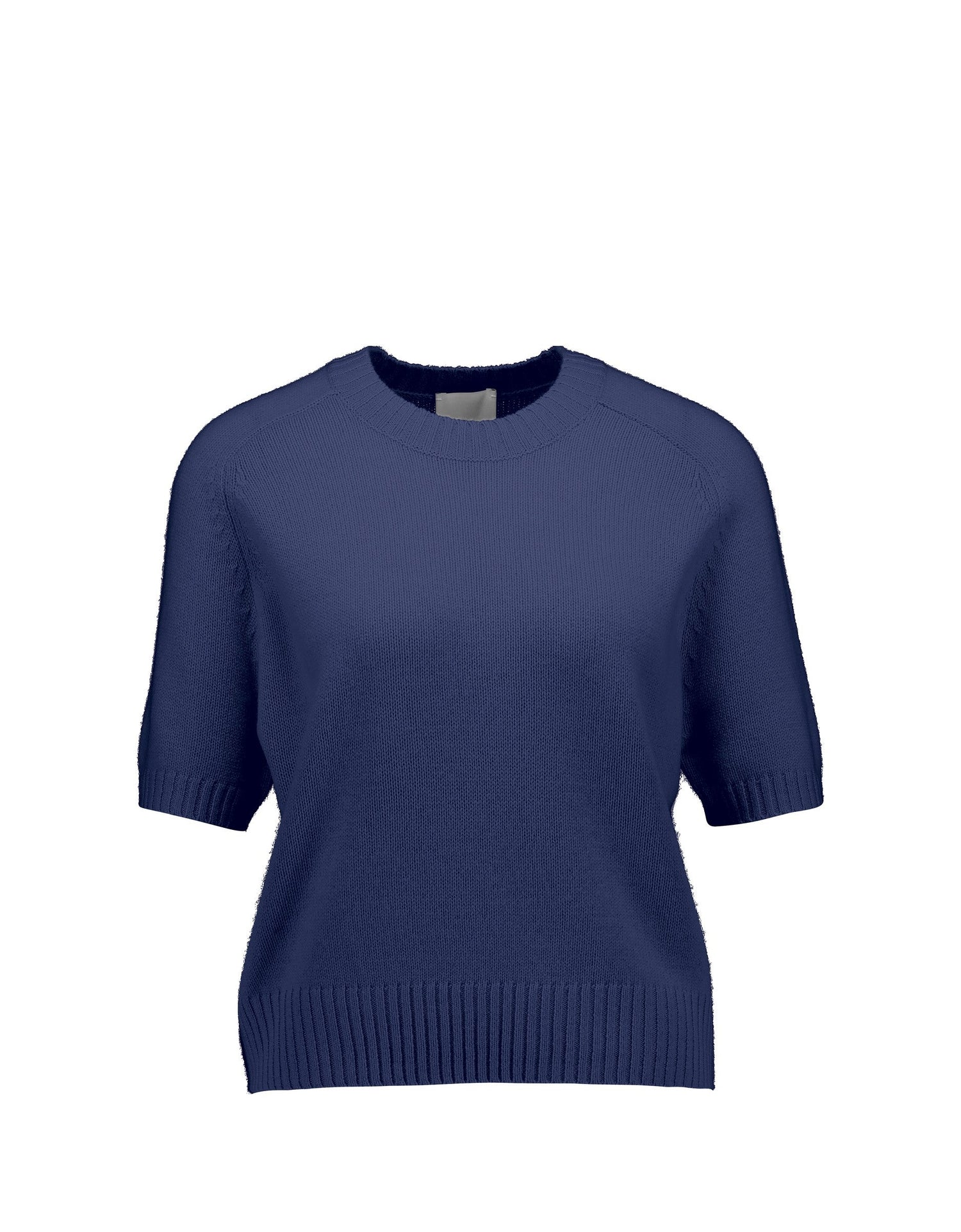 Cashmere short sleeve pullover, blue