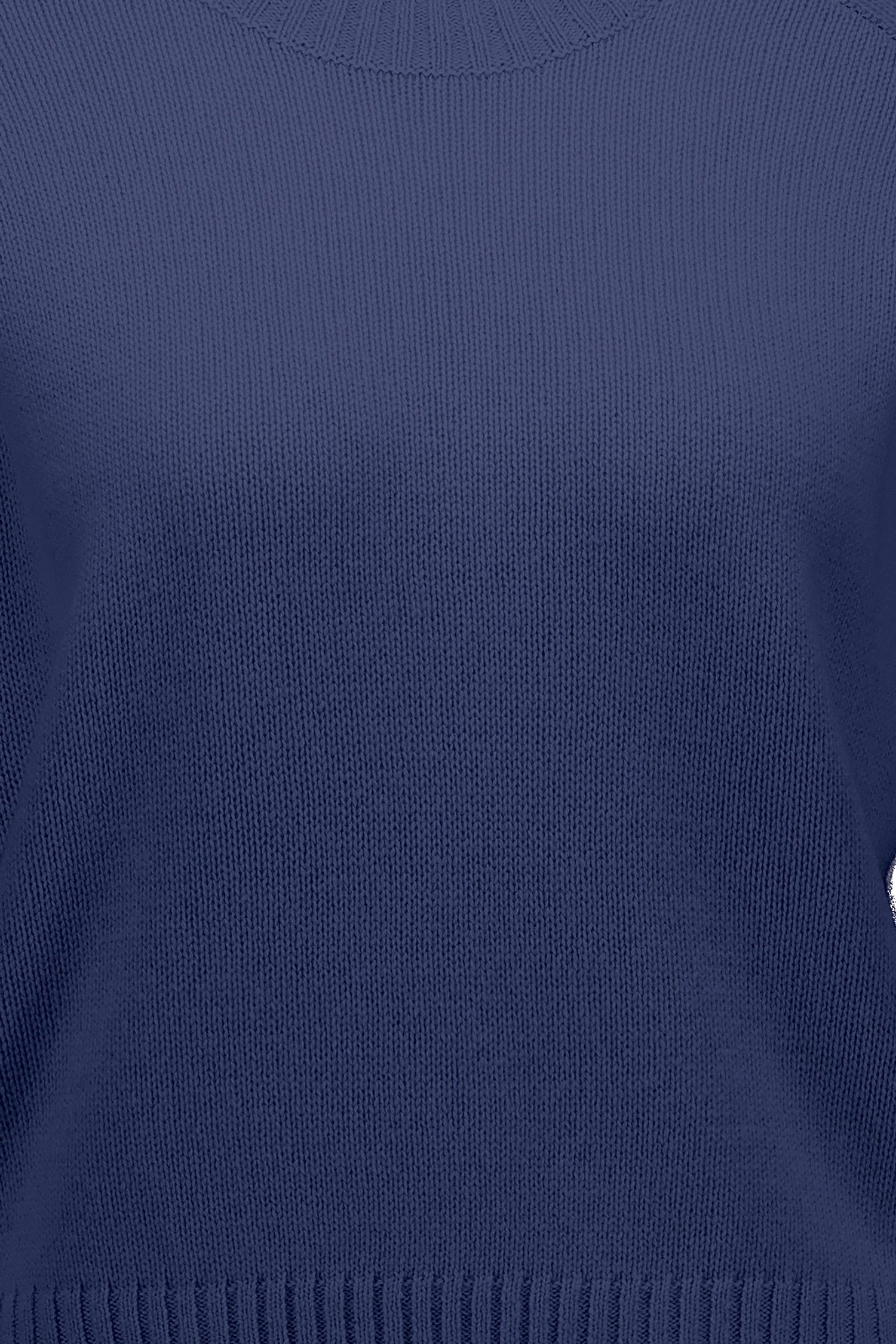 Cashmere short sleeve pullover, blue