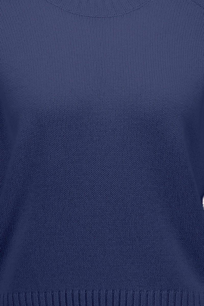Cashmere short sleeve pullover, blue