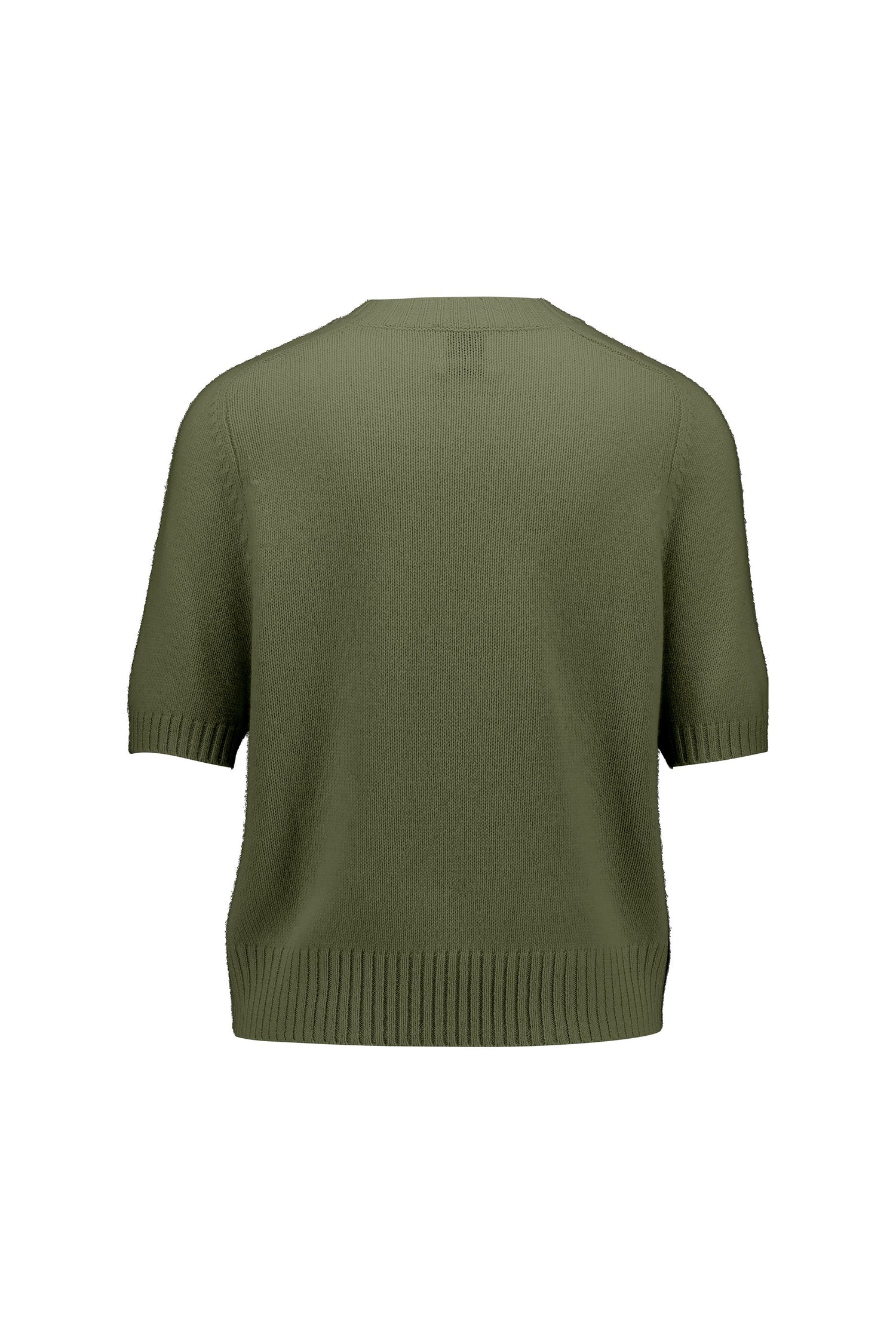 Cashmere short sleeve pullover, olive green