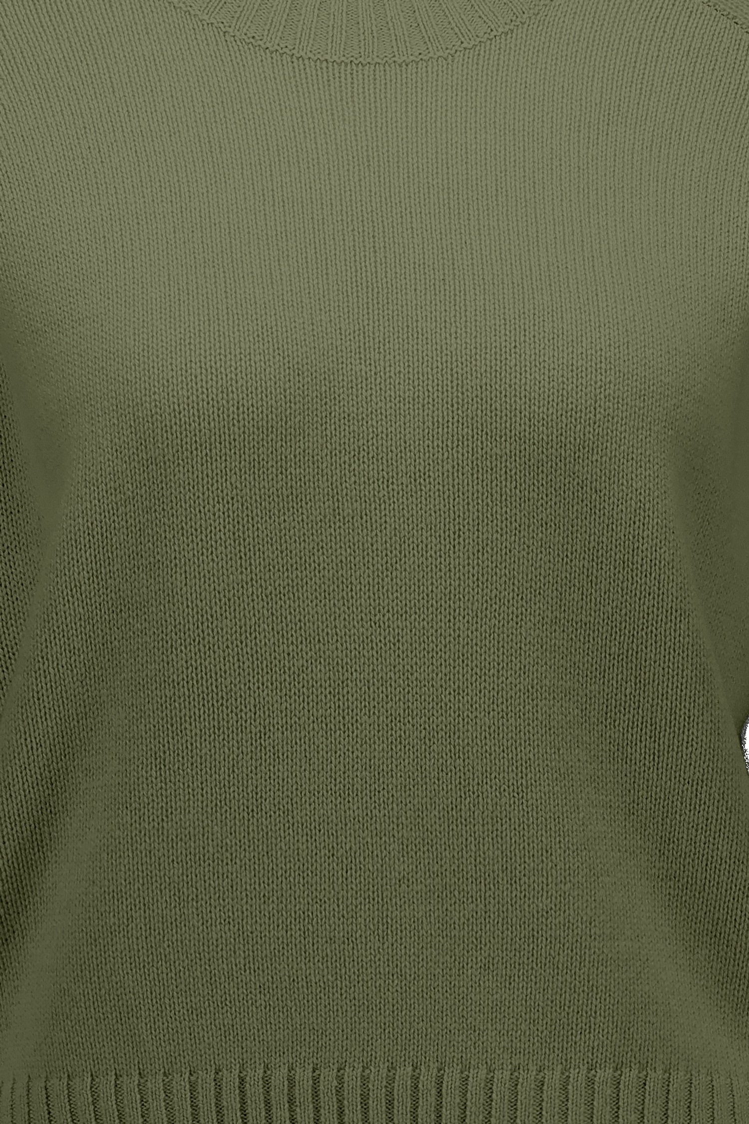 Cashmere short sleeve pullover, olive green