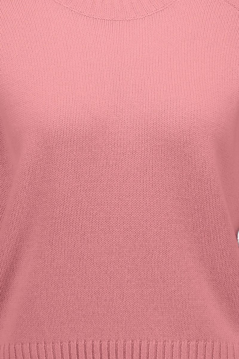 Cashmere short sleeve pullover, pink