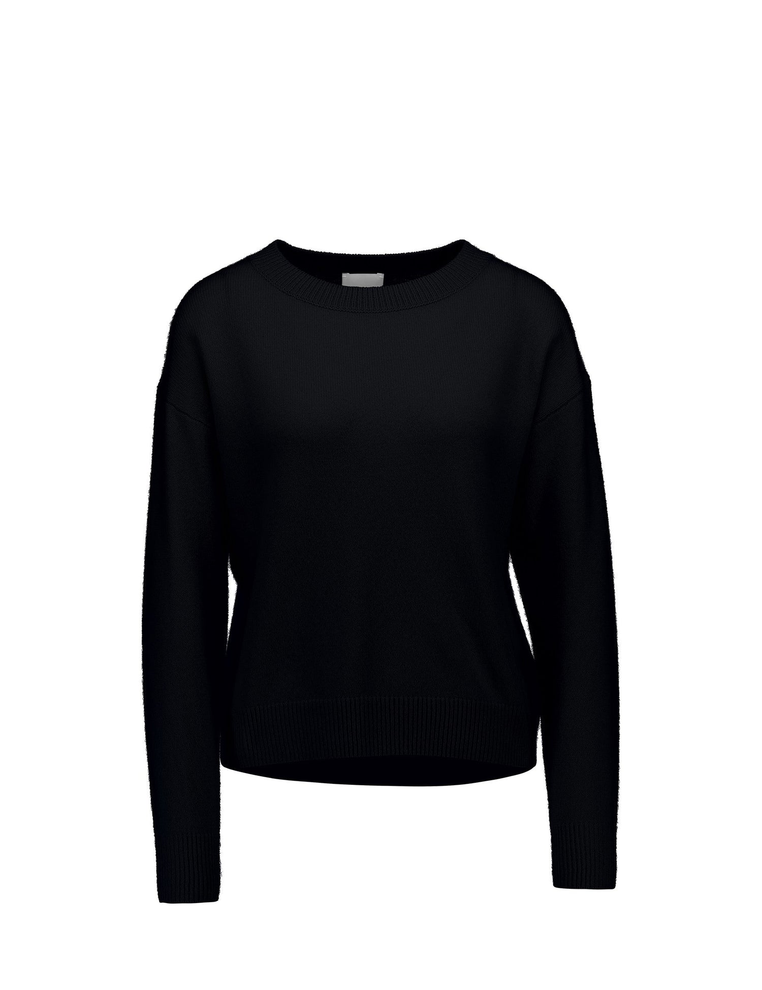 Boatneck cashmere sweater, black