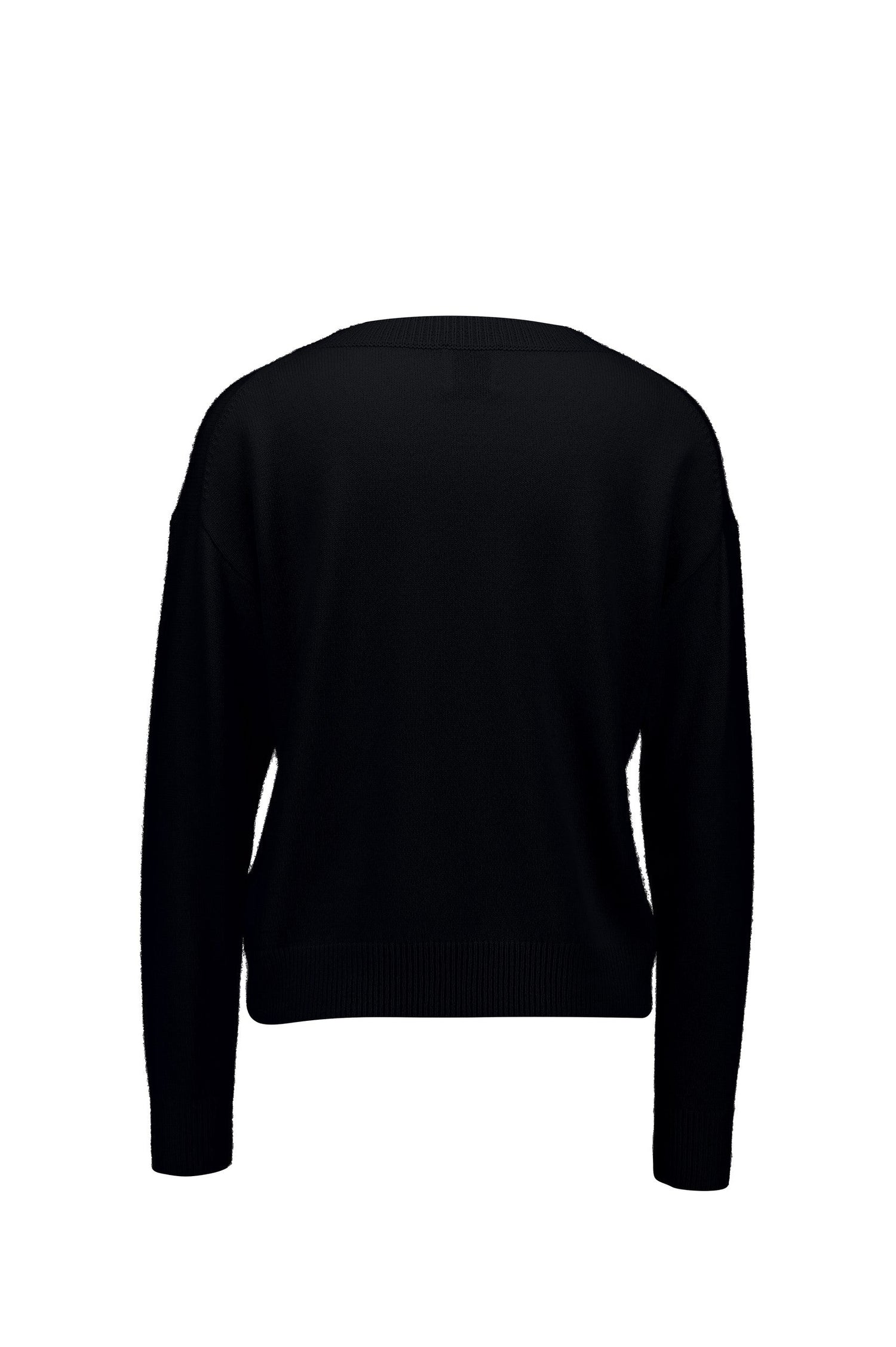 Boatneck cashmere sweater, black