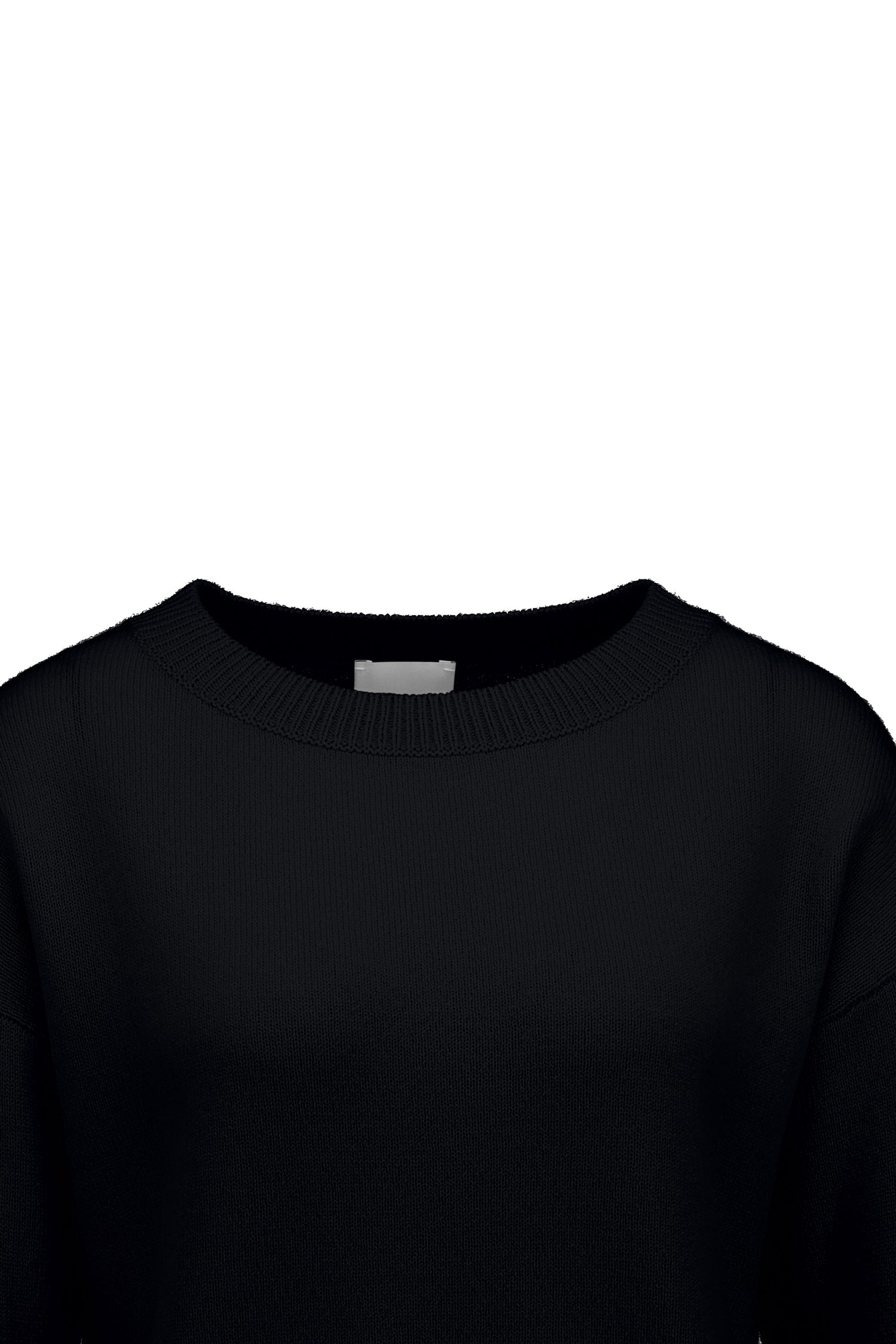Boatneck cashmere sweater, black