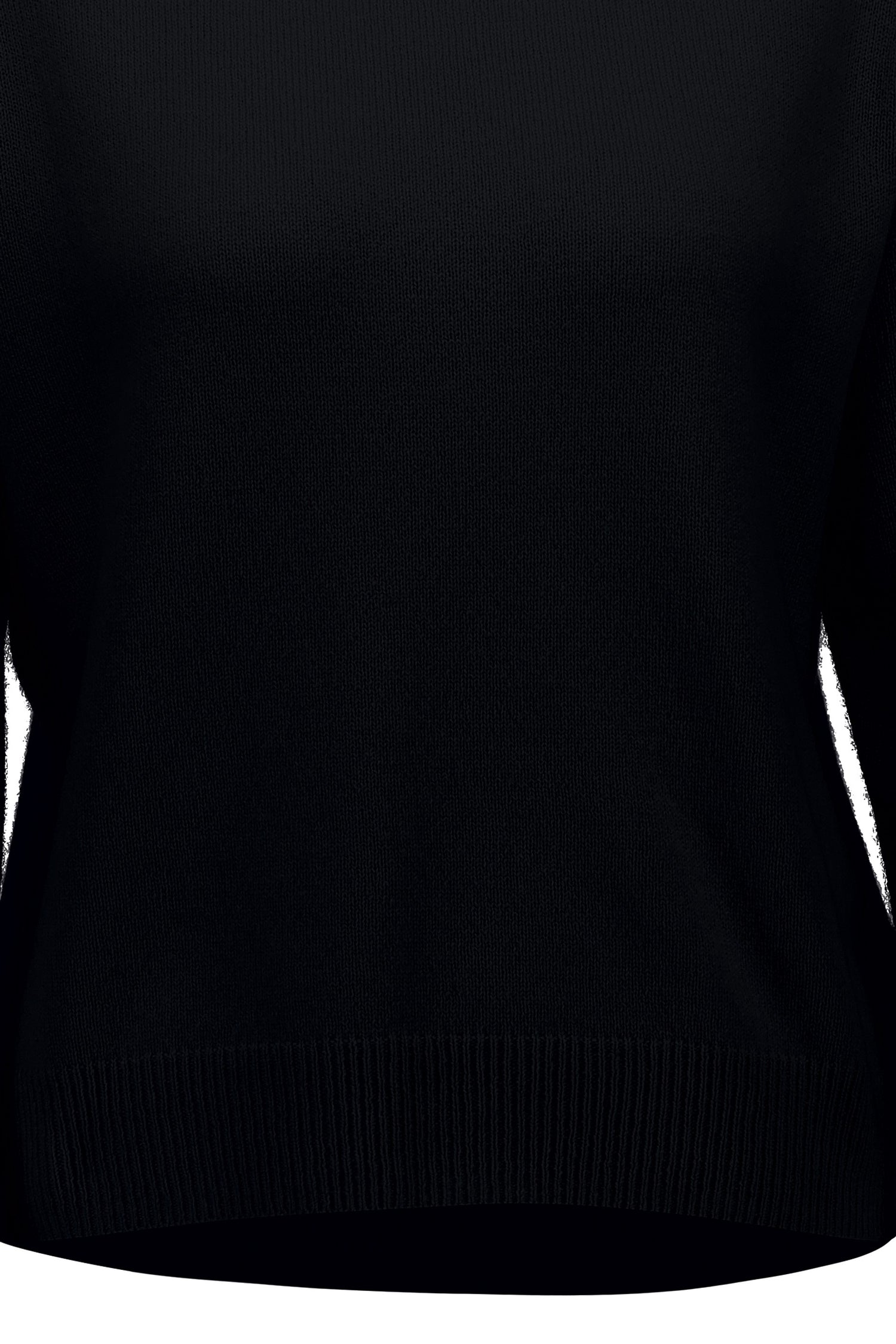 Boatneck cashmere sweater, black