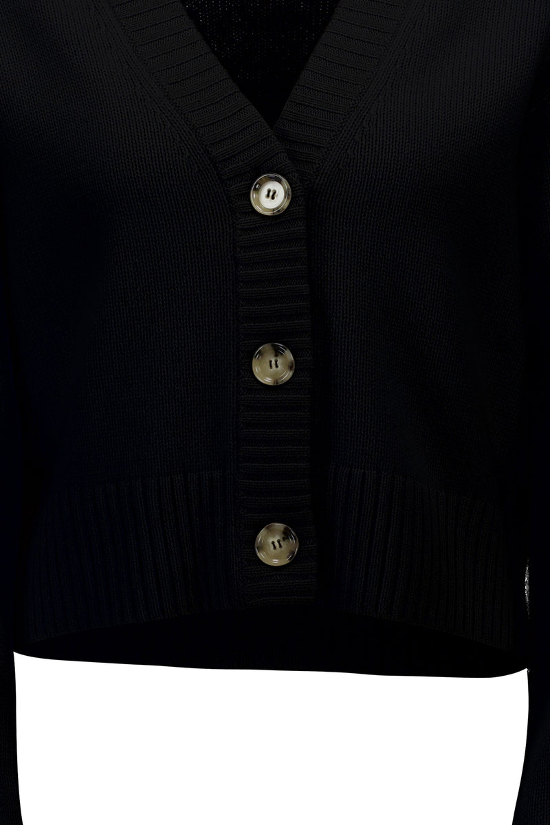 V-neck cardigan, black