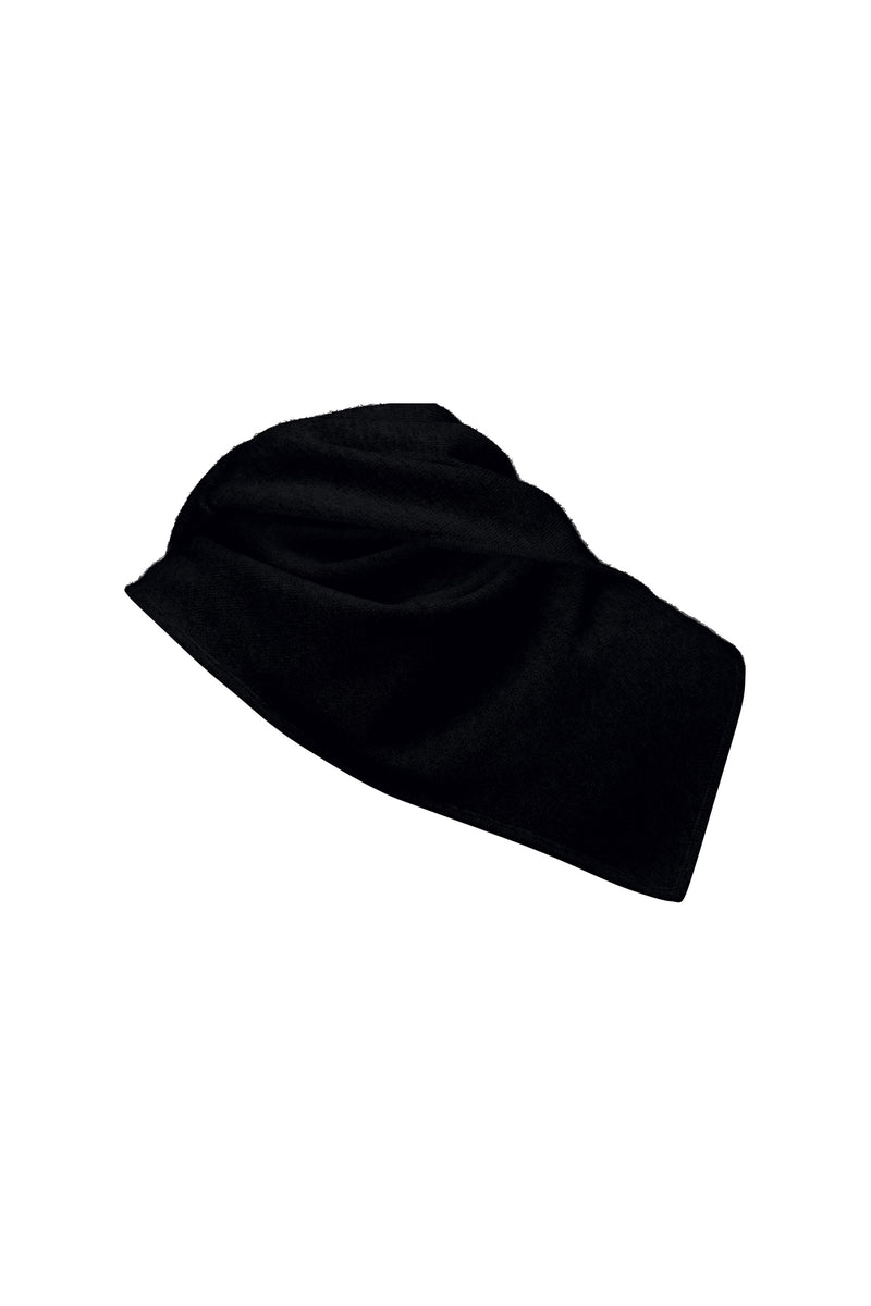 Long cashmere triangle scarf, black