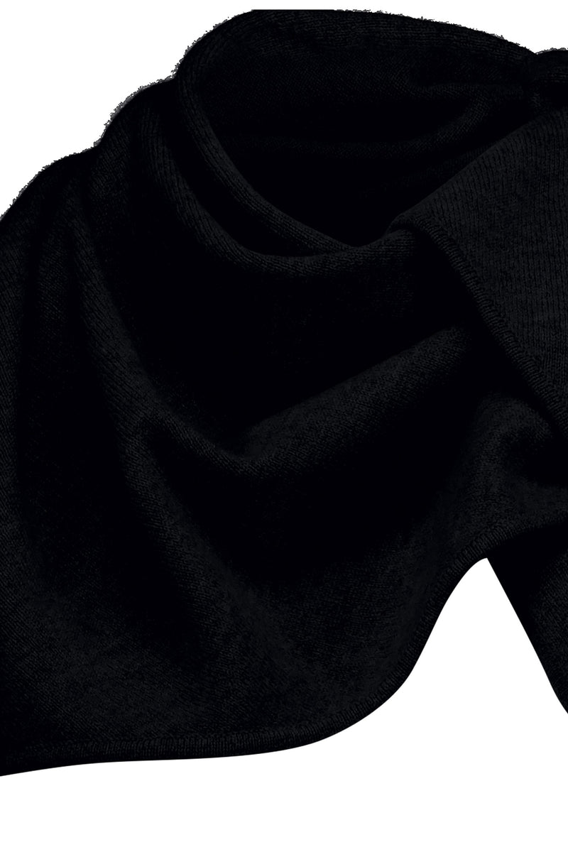 Long cashmere triangle scarf, black