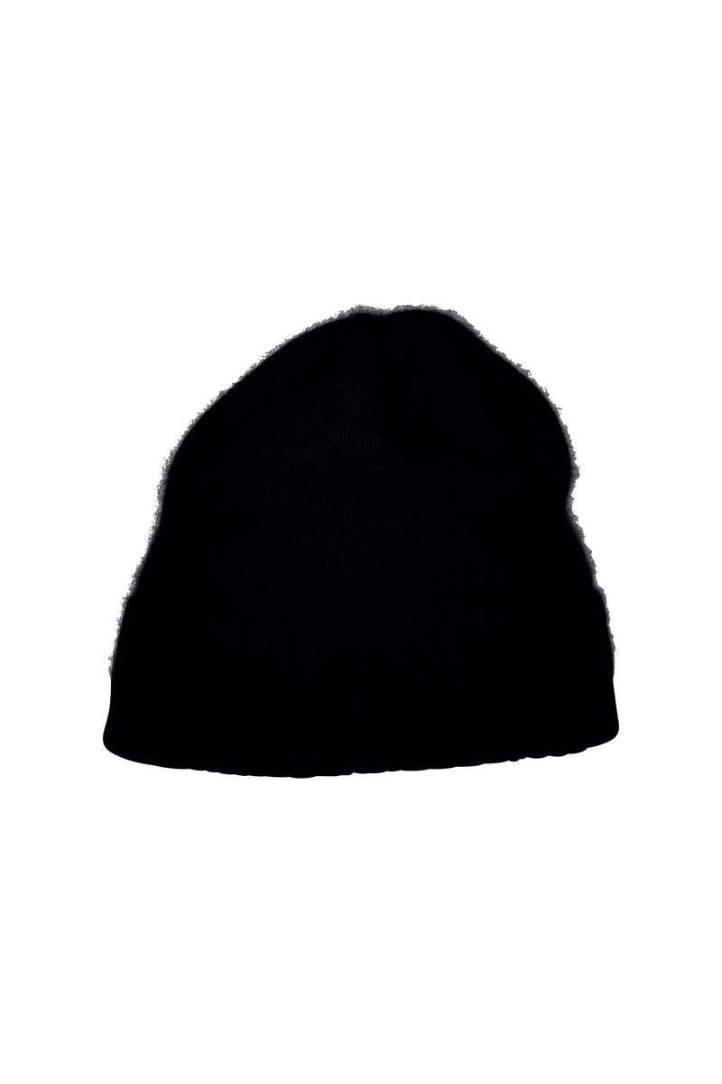 Cuffed cashmere beanie, black