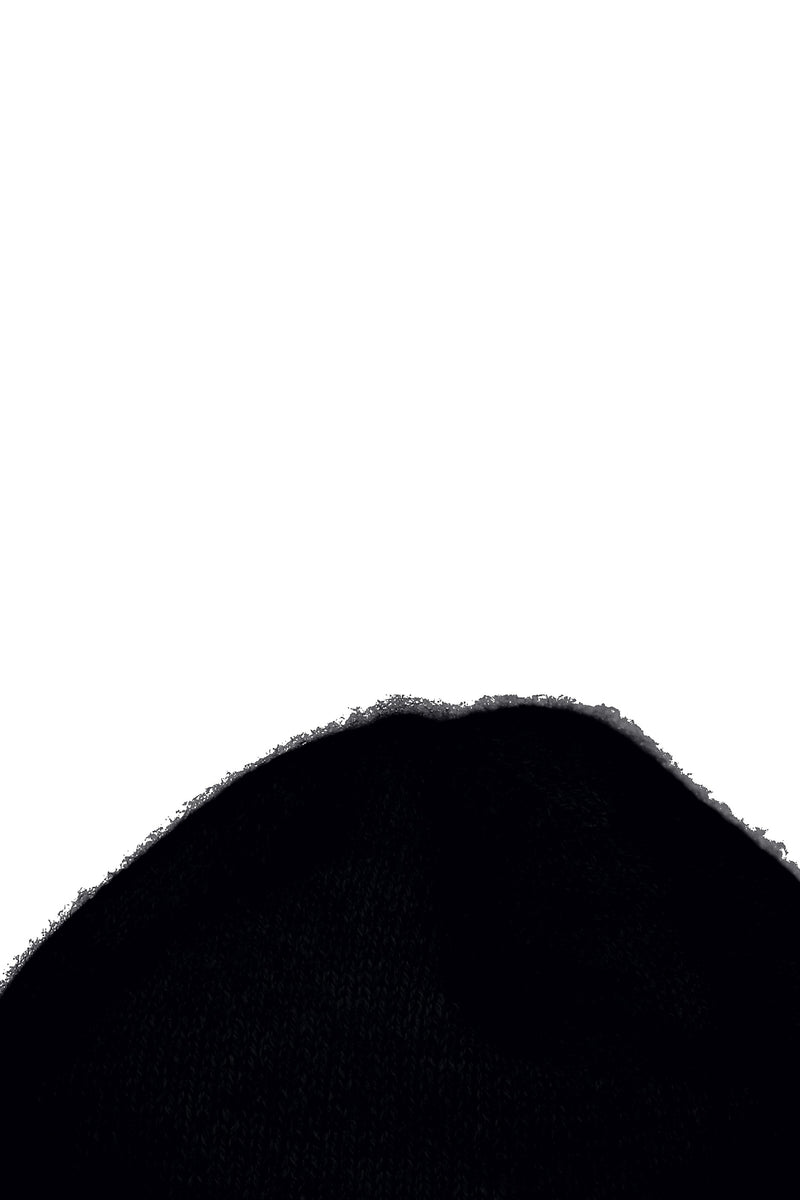 Cuffed cashmere beanie, black
