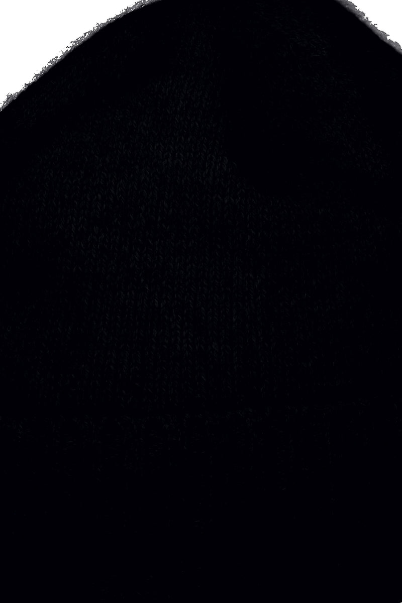 Cuffed cashmere beanie, black