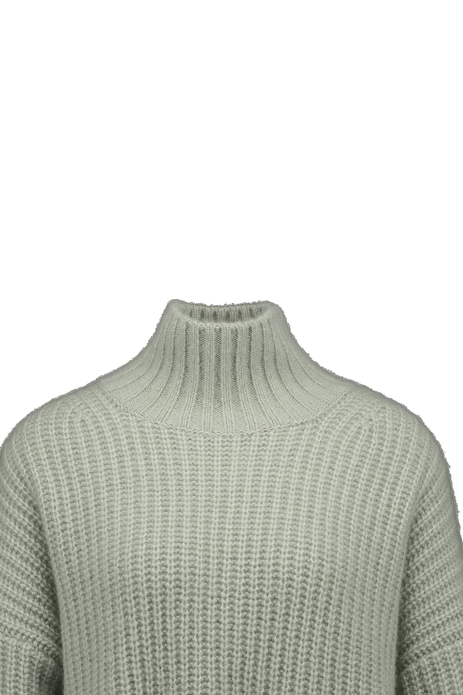 Mockneck sweater 1/1, light sage