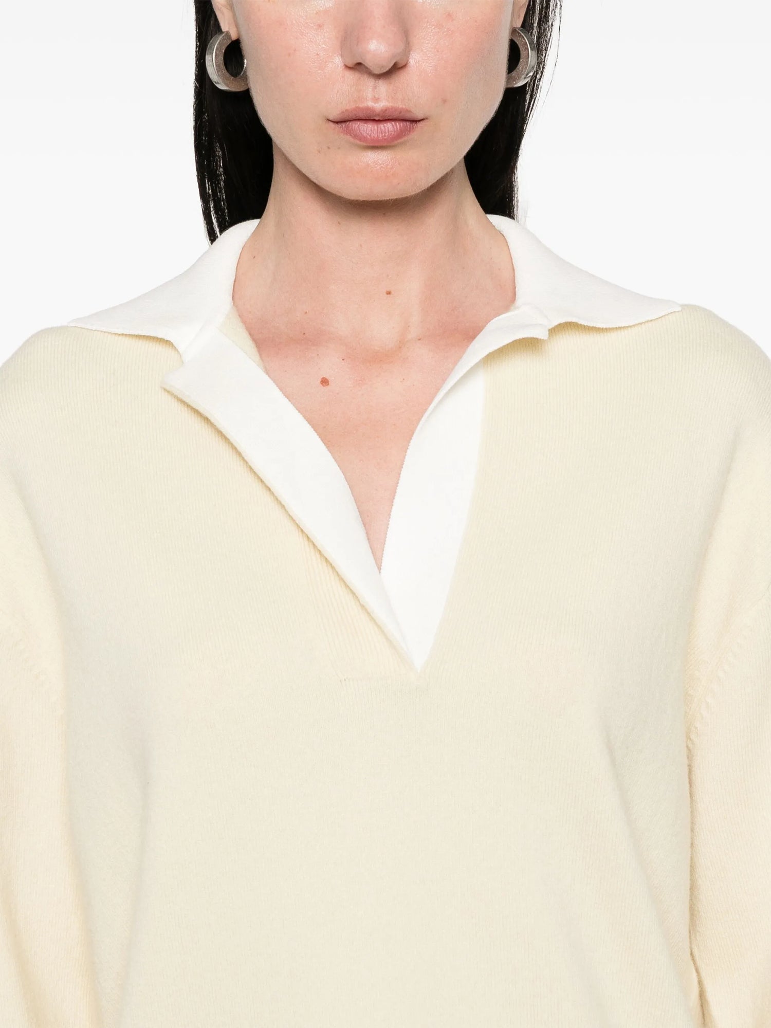 Contrast collar polo, butter