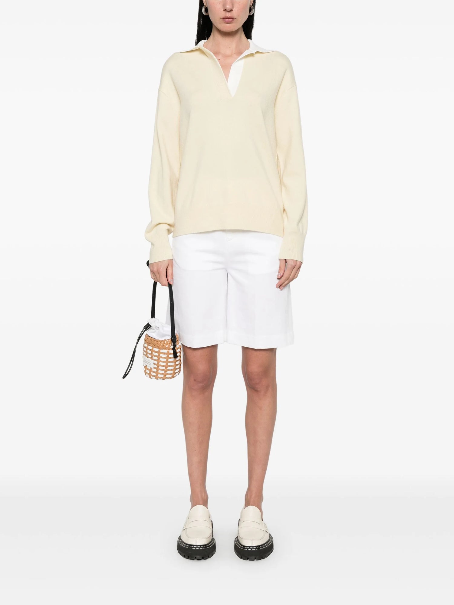 Contrast collar polo, butter