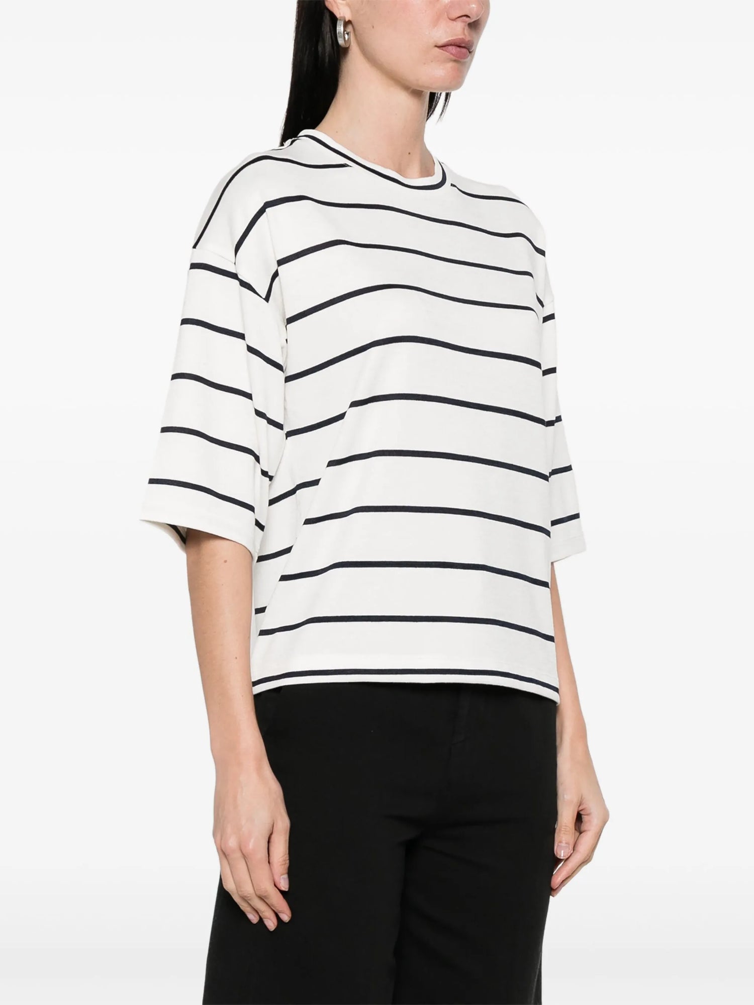 Striped wide sleeve tee, coastal