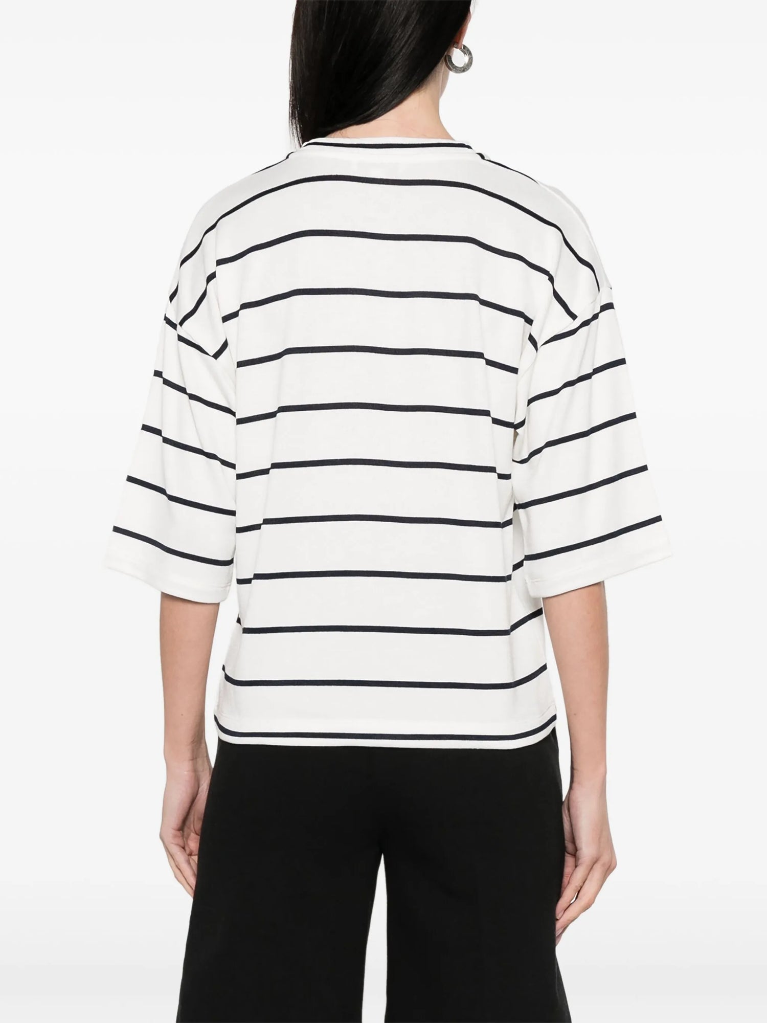 Striped wide sleeve tee, coastal