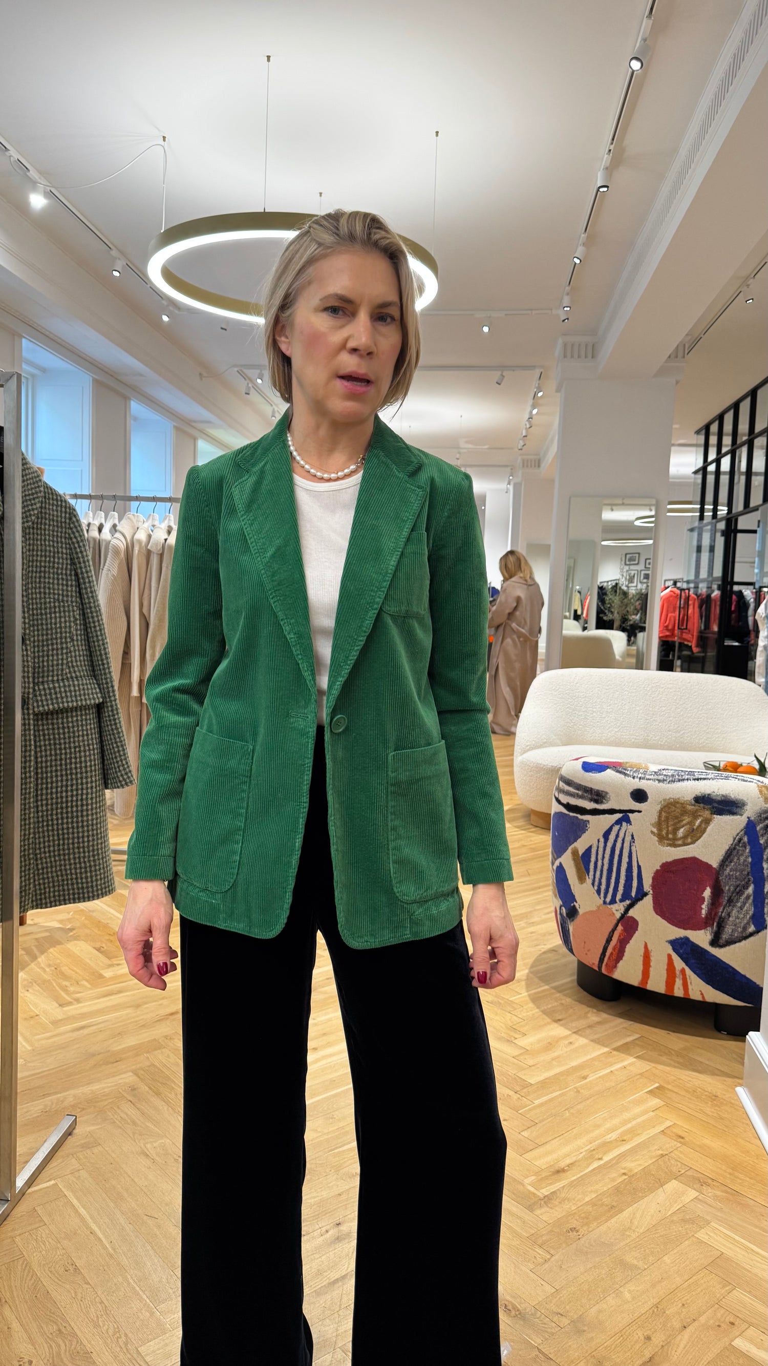 Velvet jacket, emerald green