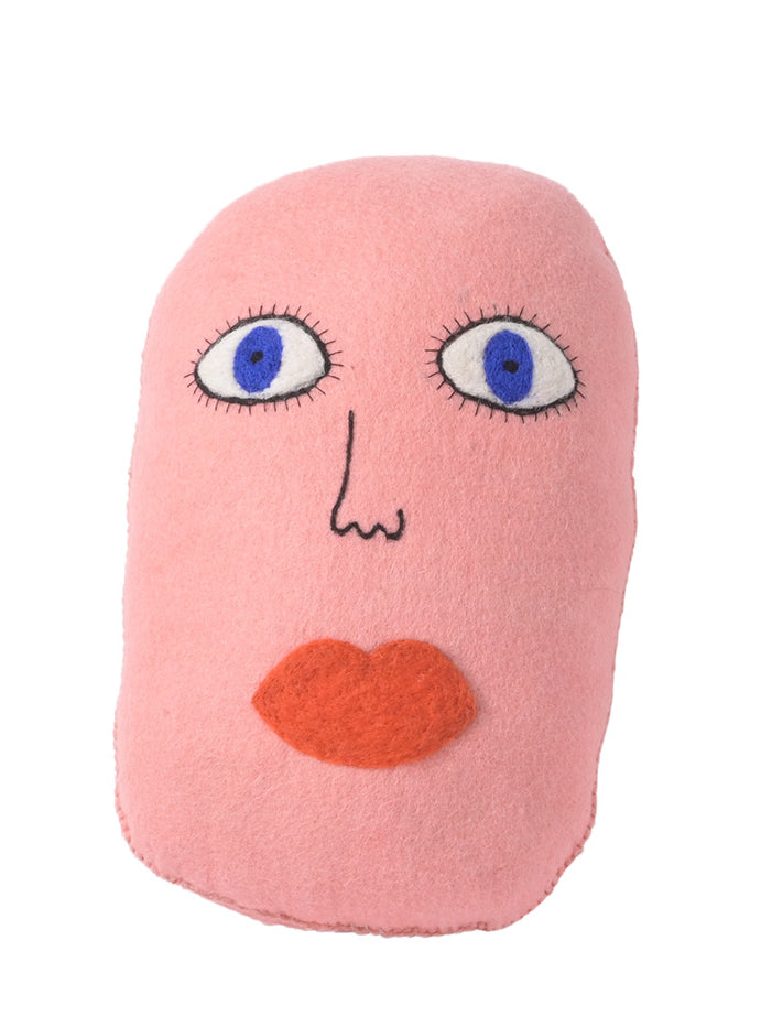 Face cushion, pink and grape